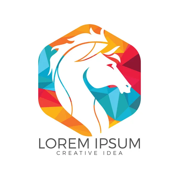 Häst Logotypdesign Snygg Grafisk Malldesign För Företaget Gård Lopp — Stock vektor