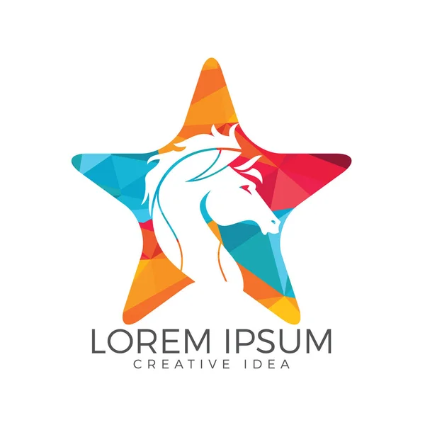 Diseño Del Logo Star Horse — Archivo Imágenes Vectoriales