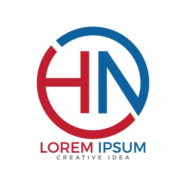 Yaratıcı harfi H ve N logo tasarım şablonu.