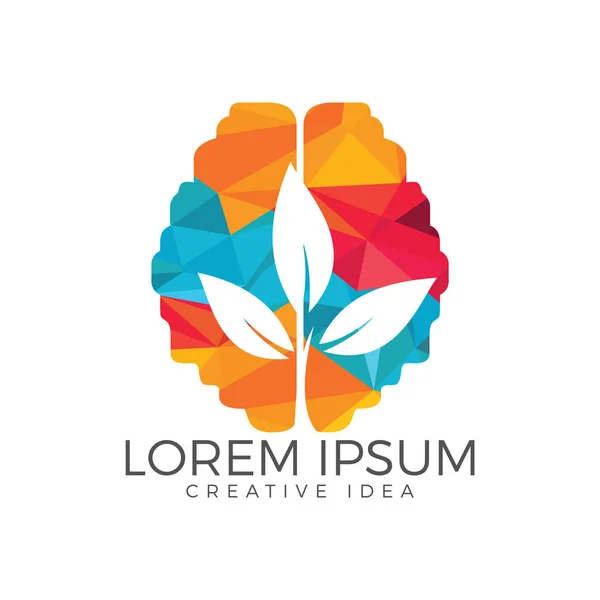 Yeşil beyin ağaç logo tasarımı. Yeşil etiket düşünüyorum.