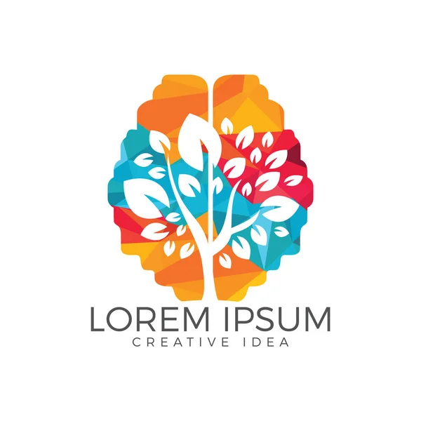 Yeşil beyin ağaç logo tasarımı. Yeşil etiket düşünüyorum.