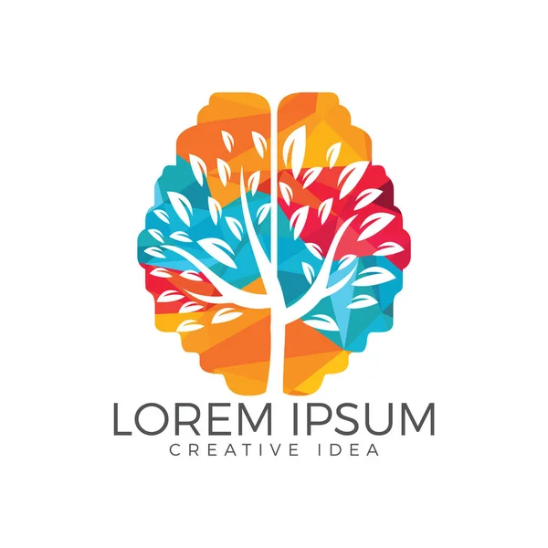 Yeşil beyin ağaç logo tasarımı. Yeşil etiket düşünüyorum.