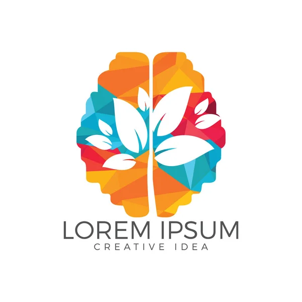 Yeşil beyin ağaç logo tasarımı. Yeşil etiket düşünüyorum.