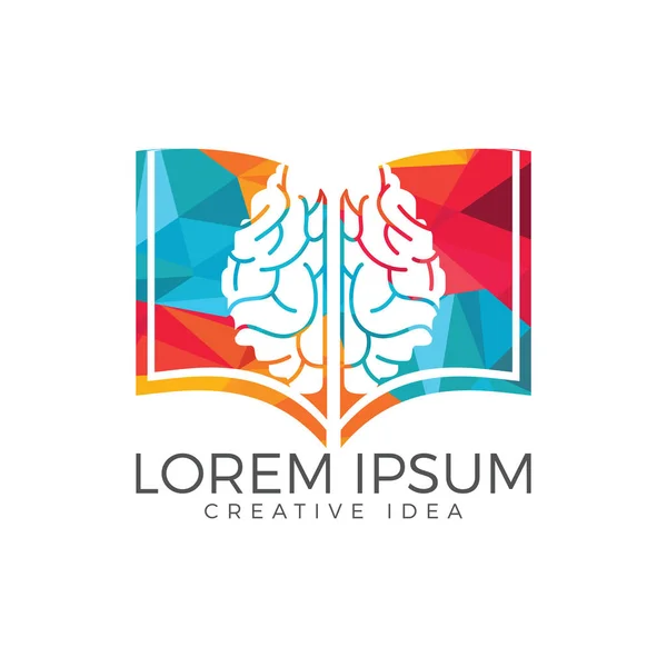Logo Buku Desain Otak Desain Logo Pendidikan Dan Institusional - Stok Vektor