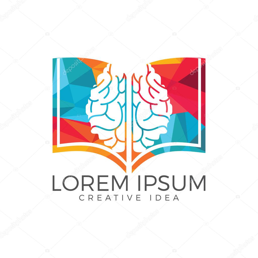 Book brain logo design. Educational and institutional logo design.
