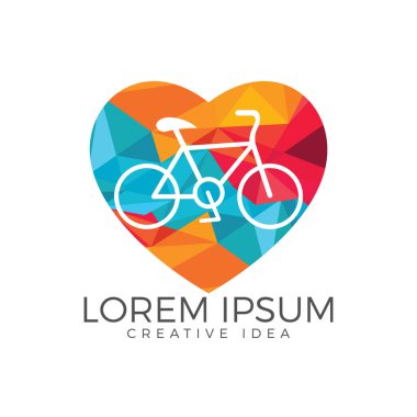 Bisiklet ve kalp logo tasarımı. Benim bisiklet etiket şablon tasarım seviyorum.