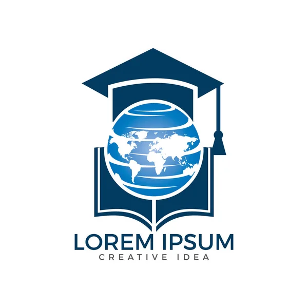 Öğrenci kitap logo tasarımı. Küre simgesi eğitim logo tasarım.