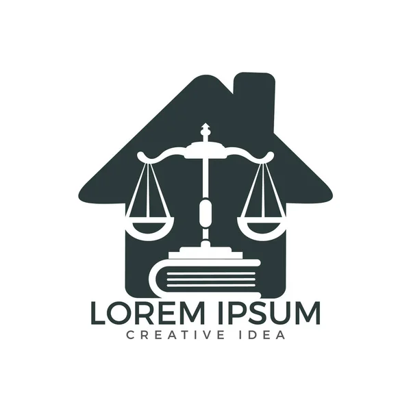 Law House Logo Design Direito Propriedade Logo Imobiliário Símbolo Lei — Vetor de Stock