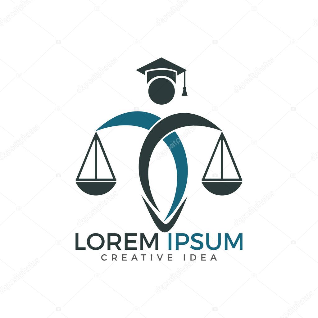 Man Holding Scales of Justice Logo. Law and Attorney Logo Design.