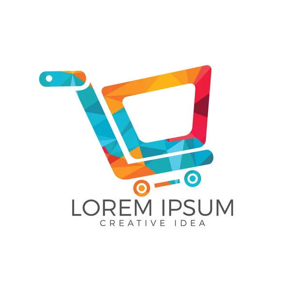 Alışveriş sepeti vektör logo tasarımı. On-line alışveriş app simgesi.