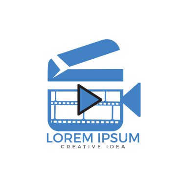 Medya ve film oyuncu logosu. Ses ve Video Müzik logosu.