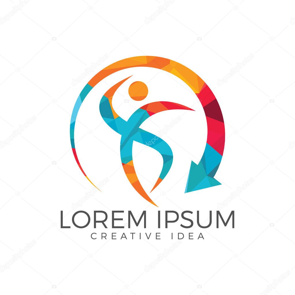 Abstract fitness logo design. Active sport logo. Success creative concept icon.