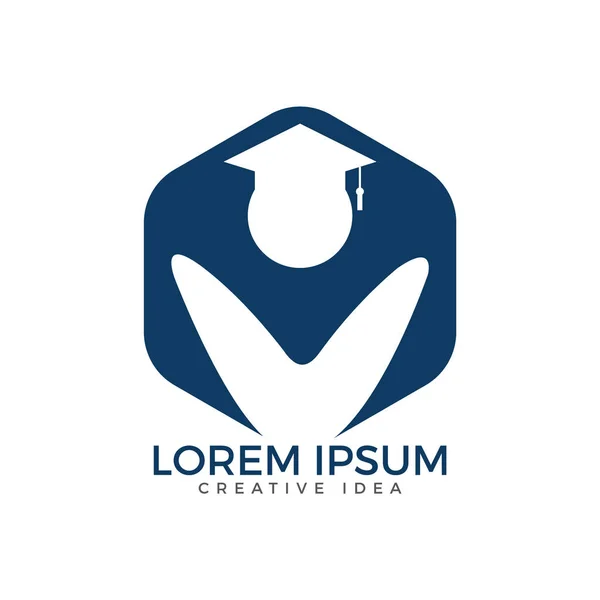 Student Logo Design Education Logo Institutional Educational Vector Logo Design — Stock Vector
