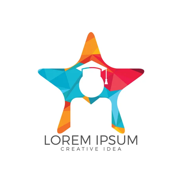 Student Logotypdesign Utbildning Logotypen Institutionella Och Pedagogiska Vektor Logotypdesign — Stock vektor