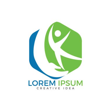 Spor fitness tıbbi ya da Sağlık Merkezi logo tasarım konsepti.