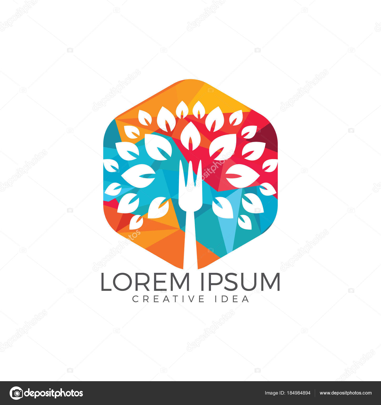 Healthy Food Logo Vegetarian Food Symbol Creative Logo Design