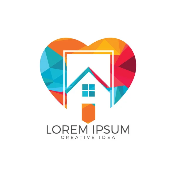 Ev ve kalp logo vektör tasarımı. Evde bakım logosunu görmeniz gerekir. Emlak logosu.