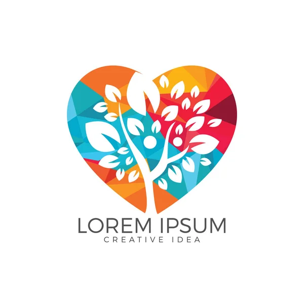 İnsan ağaç vektör logo tasarımı. İnsan sağlığı logo tasarımı. Fitness ve sağlıklı yaşam logo.
