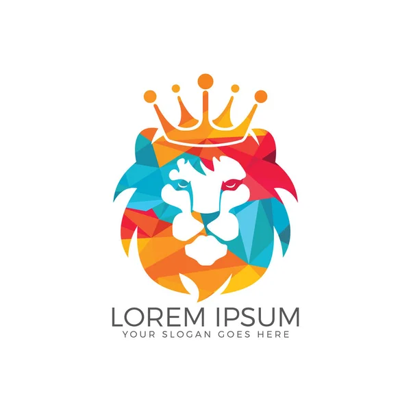 Aslan logo vektör tasarımı kafa. baş işareti kavramı Aslan Kral.