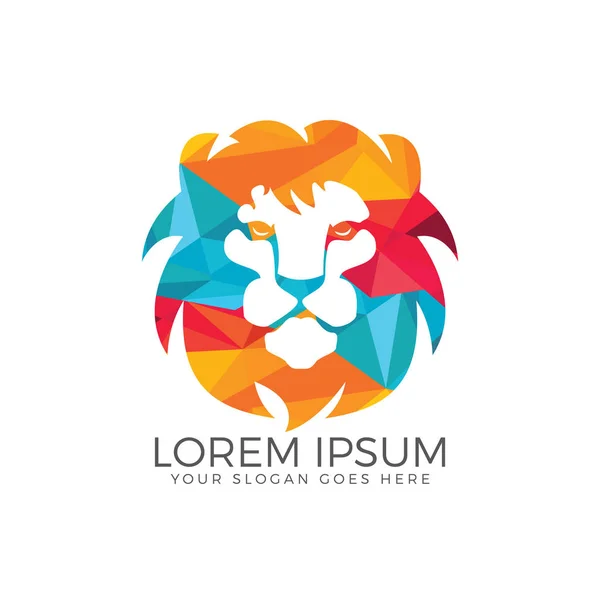 Lion Head Logo Vector Design Lion King Head Sign Concept — Stock Vector