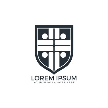 İnsanlar kilise vektör logo tasarım şablonu .