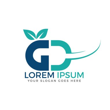 GD tıbbi kapsül şekli vektör logo tasarımı.