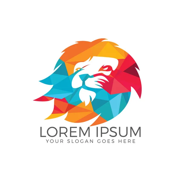 Aslan baş vektör logo tasarımı.
