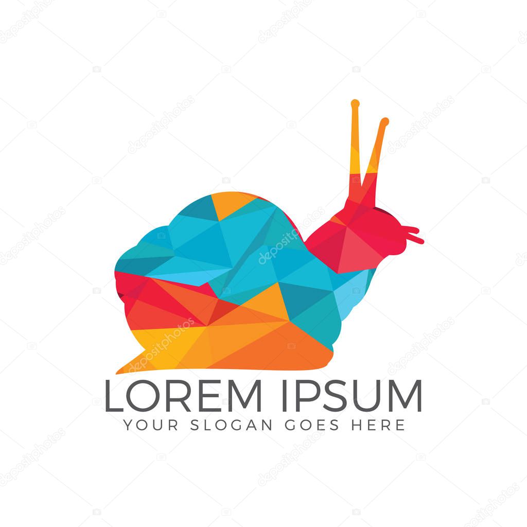 Snail vector logo design.