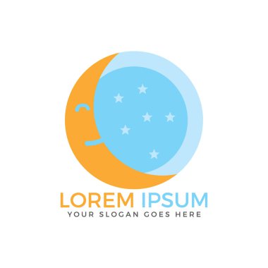 Ay ve gece logo tasarımı. Yaratıcı ay logo soyut tasarım.