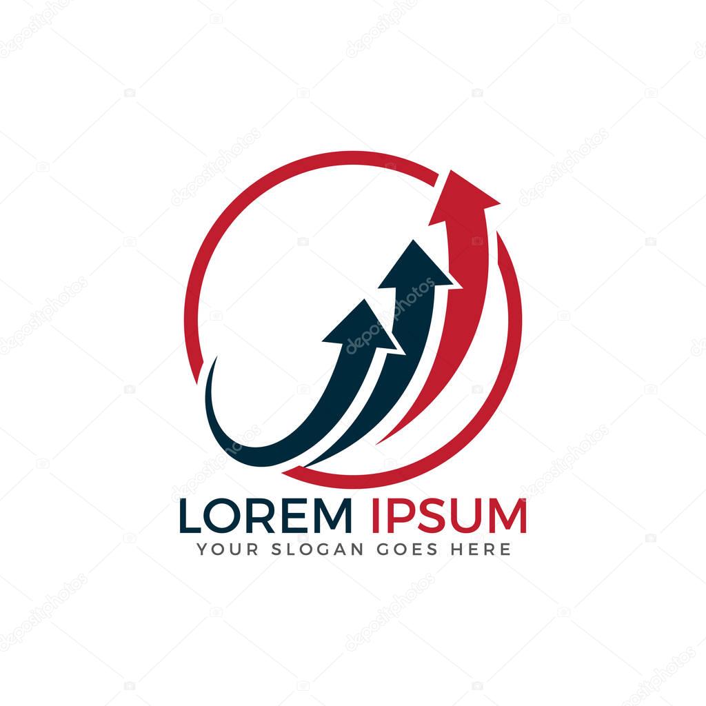 Business arrow logo design. Progress and Success logo.