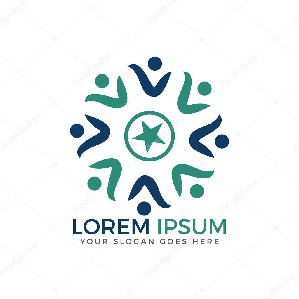 People Business logo design. Group and Team sign logo.