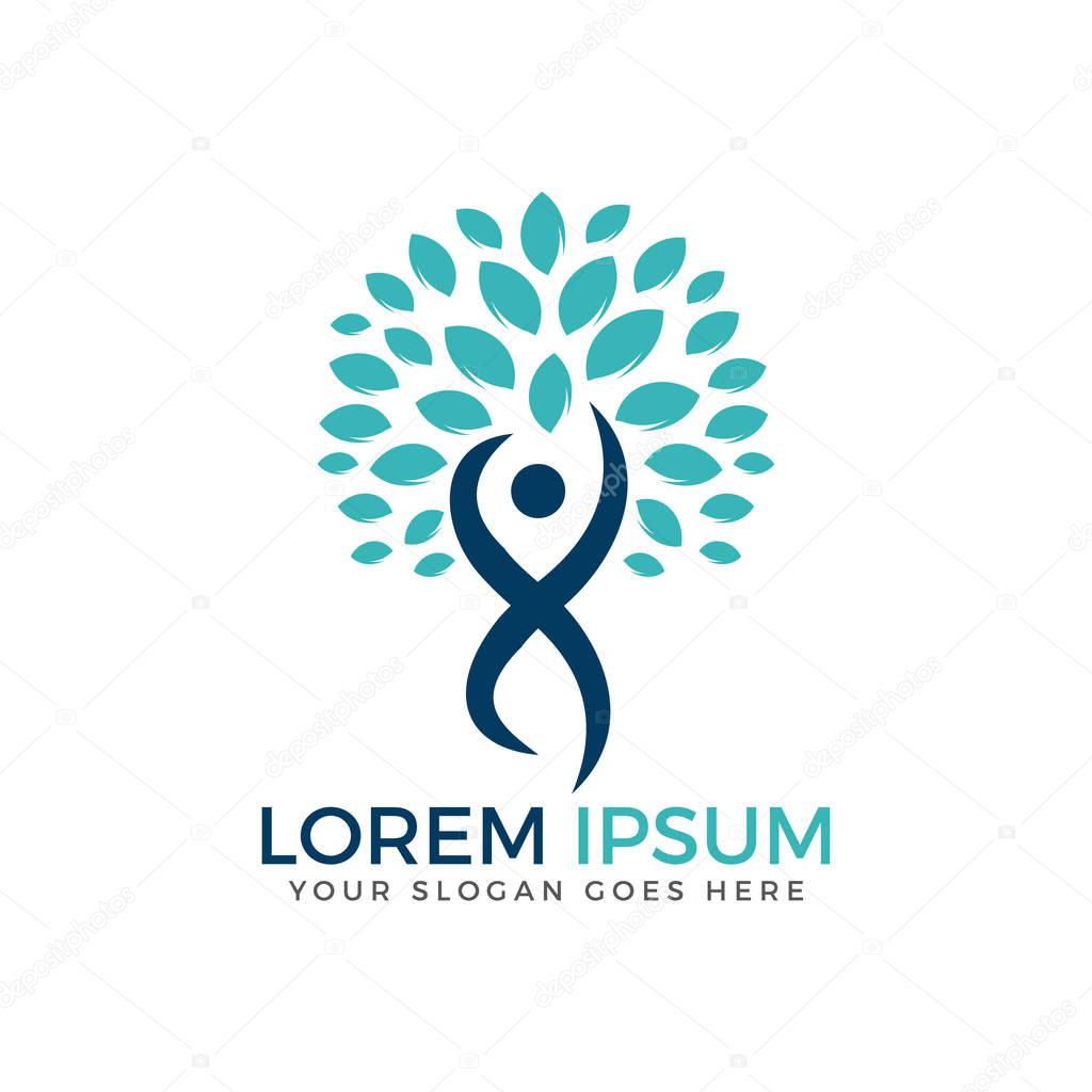 Human Tree vector logo design. Health and Fitness logo.