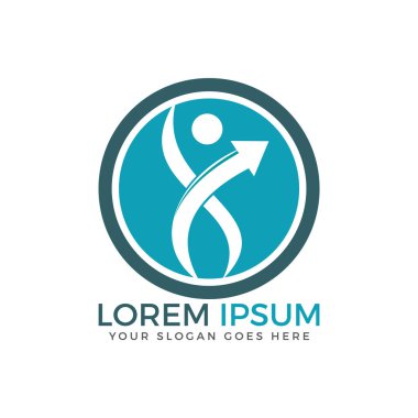 Ok için artan başarı iş şirket logosu olarak oluşan ilerleme adam logo.