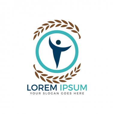 Çelenk ve insan logo tasarımı.