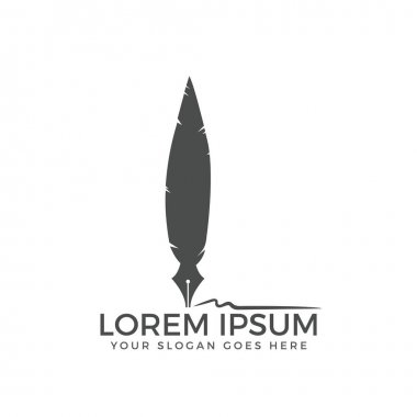 Uç ve tüy logo tasarımı.