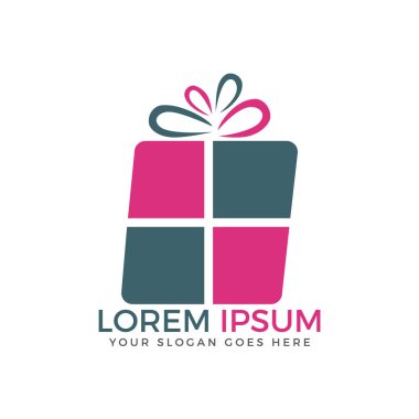 Hediye kutusu vektör logo tasarımı.