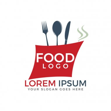 Gıda logo vektör tasarımı. Restoran ve kafe logosu.