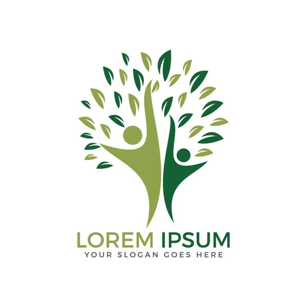 Hayat ağacı logo. İnsanlar ve aile ağacı logo tasarımı.