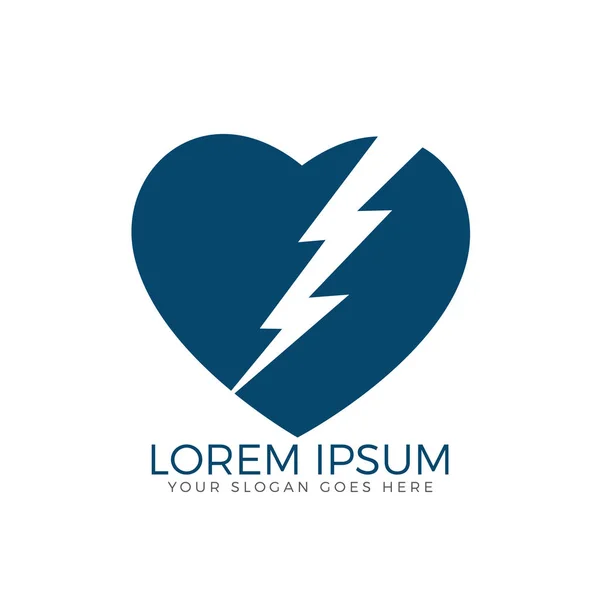Yıldırım cıvata kalp şekli logo tasarımı.