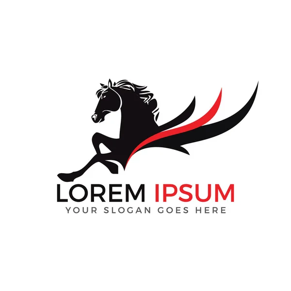Häst Logotypen Stallion Horse Race Logo — Stock vektor