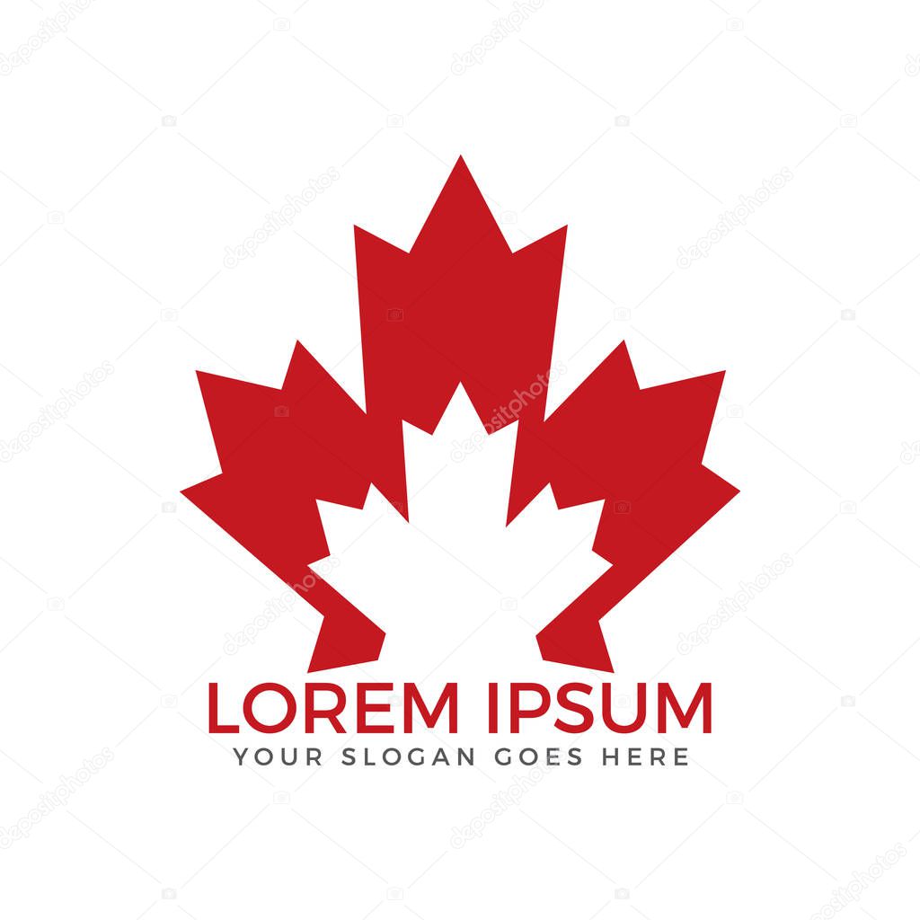 Maple leaf logo design.