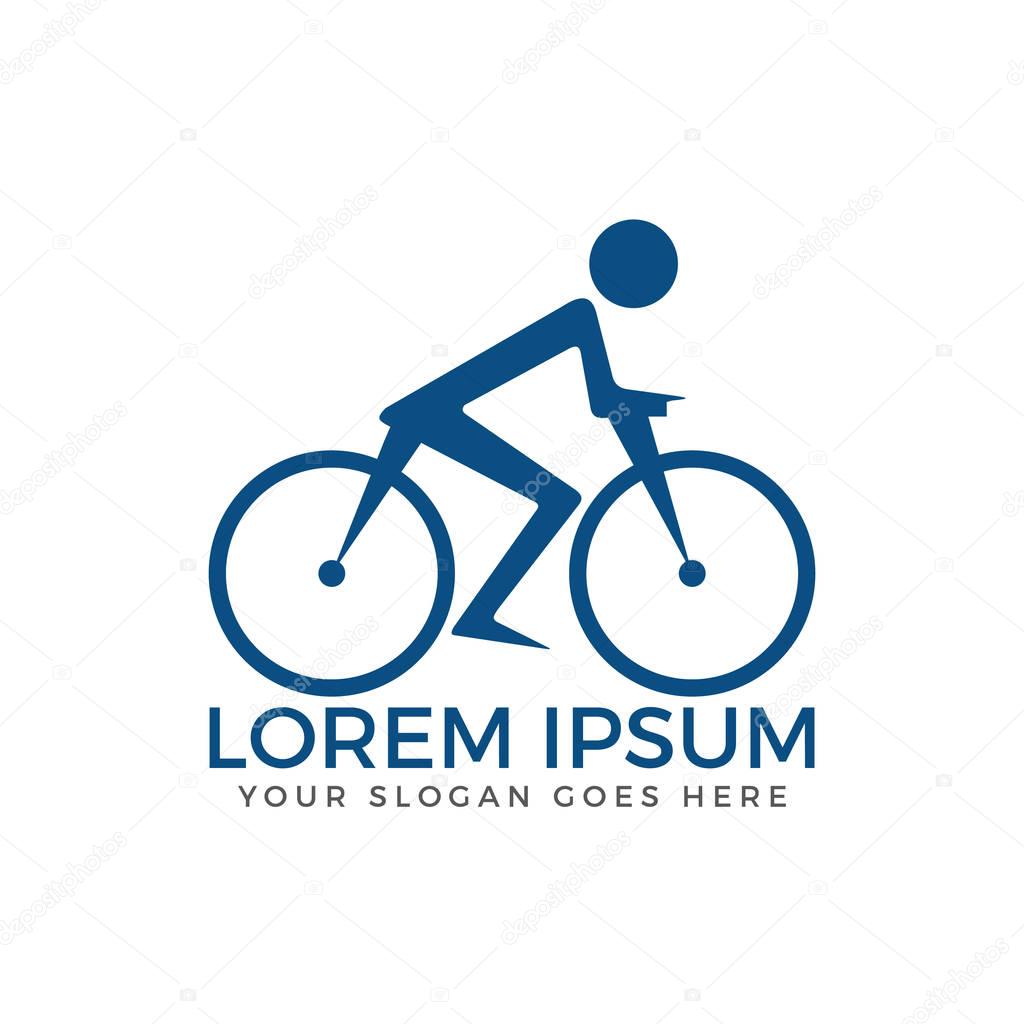 Bicycle vector logo design. Race road bike. Bicycle eco transport.