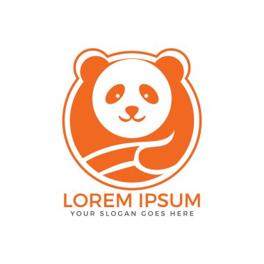 Panda ayı logosu tasarım şablonu.