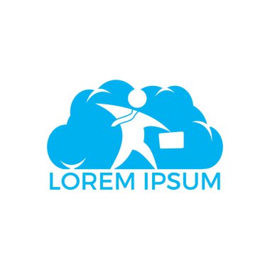 İşadamı ve bulut logo tasarımı.