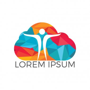 İnsan bulut Logo tasarımı.