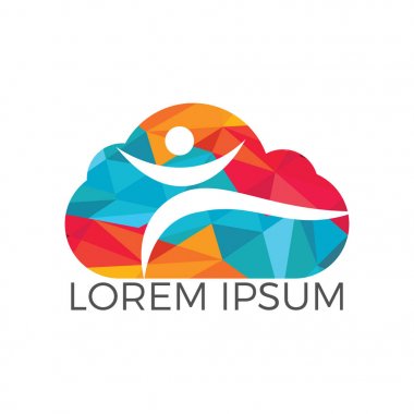 İnsan bulut Logo tasarımı.