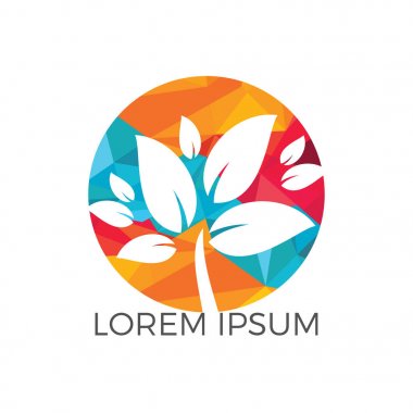 Yuvarlak ağaç logo tasarımı.