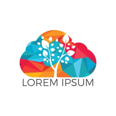 bulut ağaç logo tasarımı.