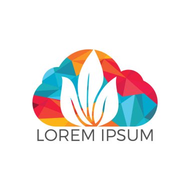 Bulut yaprak Logo tasarımı.