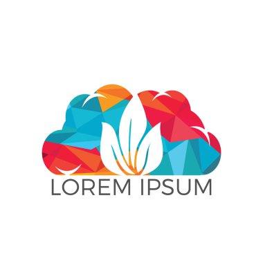 Bulut yaprak Logo tasarımı.